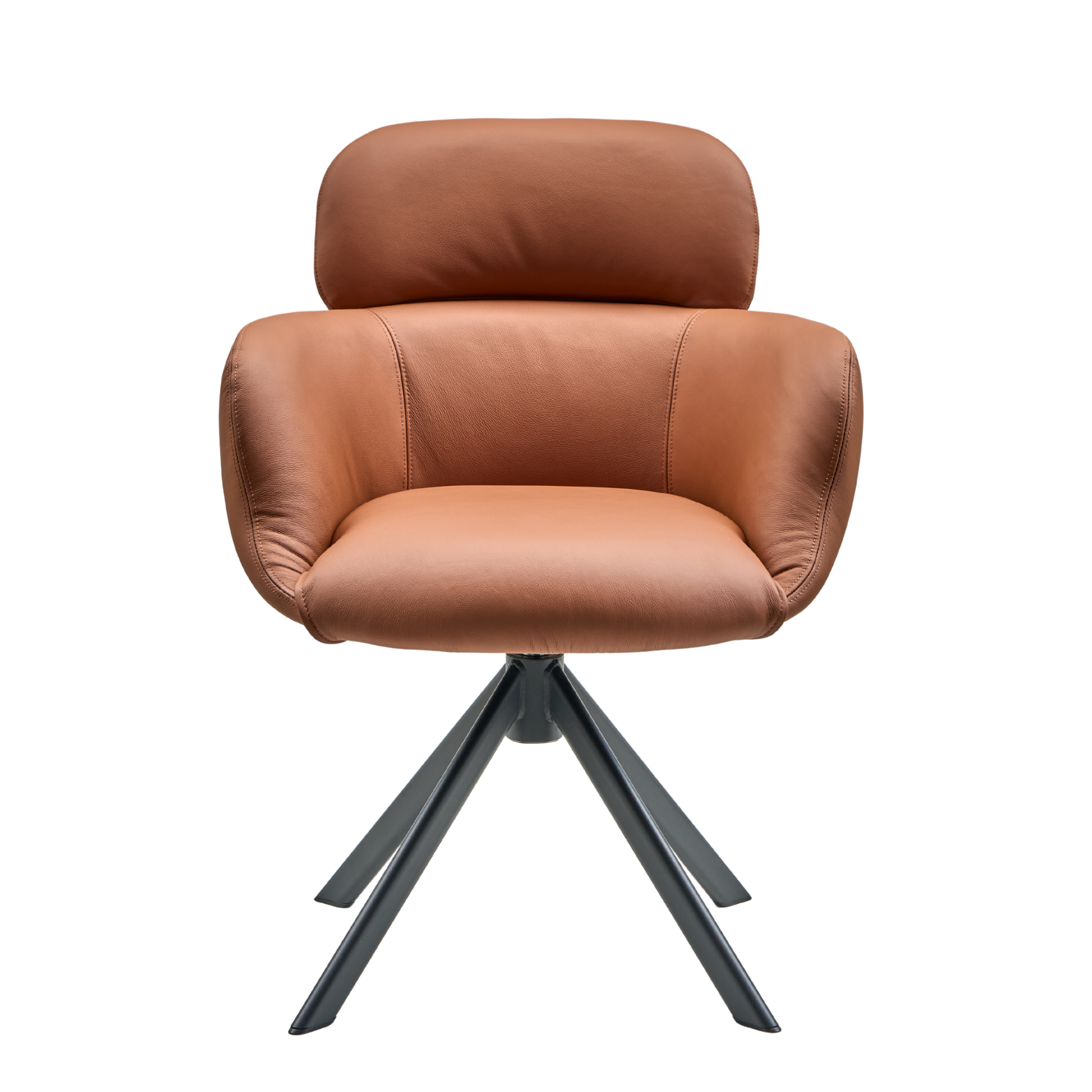 Sumo spisebordsstol - læder m. drejeben (sort)